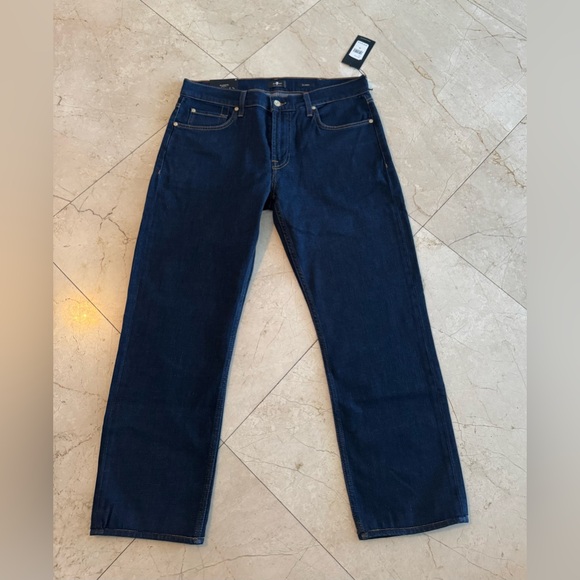 7 For All Mankind Men's Deep Indigo Straight Jeans - Picture 1 of 8